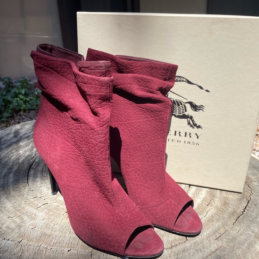 Burberry Burgundy Ankle Boots